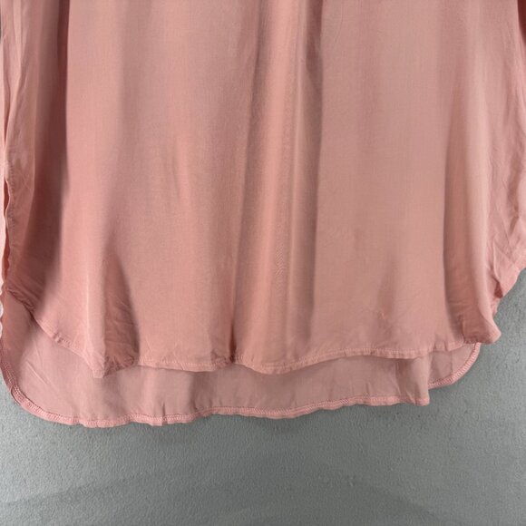 Ekouaer Tunic Top Womens S Pink Popover 3/4 Roll Tab Sleeve V-Neck Coastal Chic - Picture 3 of 8